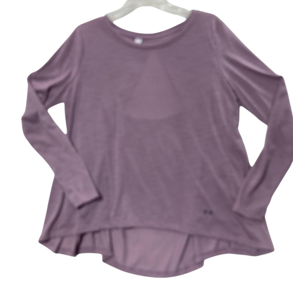 Under Armour Womens HeatGear Long Sleeve Open Back Top Purple‎ Loose Fit Medium
